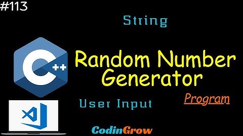 #113 C++ Program : Random Number Generator| CodinGrow #cppprogramming