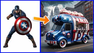 AVENGERS But ICE CREAM VAN 💥 all Marvel & DC characterS (2024) #AI #superheroes