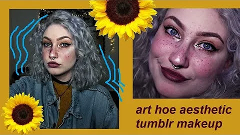 art hoe aesthetic tumblr inspired makeup tutorial //faux freckles+cold nose