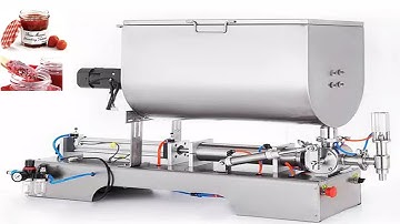 Single head chili sauce filling machine piston filler with mixer U type hopper