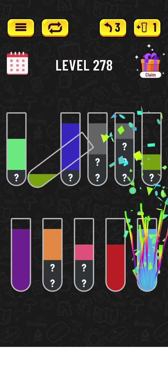 Tic Tac Toe Glow XoXo Water Sort Hints Levels 131-140