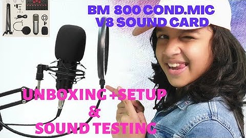 V8 Sound Card with BM-800 Condenser Microphone (Unboxing+Setup+Audio Test)