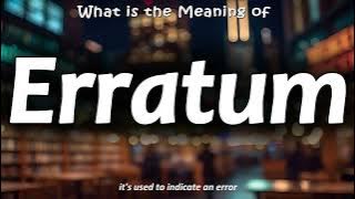 Erratum Meaning