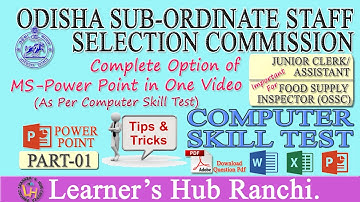 MS-POWER POINT PART-01 [Complete Option Menu in One Video] For OSSSC & OSSC COMPUTER SKILL TEST