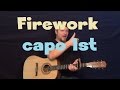 Firework (Katy Perry) Easy Strum Guitar Lesson How to Play Tutorial Capo 1st Fret
