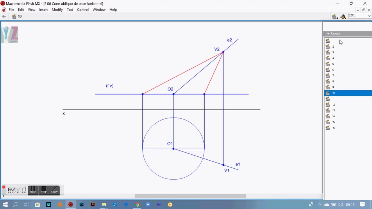 E 06 Cone oblíquo de base horizontal