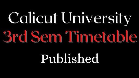 3rd Semester Time Table Published|Ba English|Calicut University