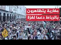 مظاهرات في مدينة الرباط للمطالبة بوقف الحرب على غزة 