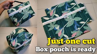 Just one cut and storage box is ready| How to make Zipper Organizer/Makeup Box/ cosmetic bag at home