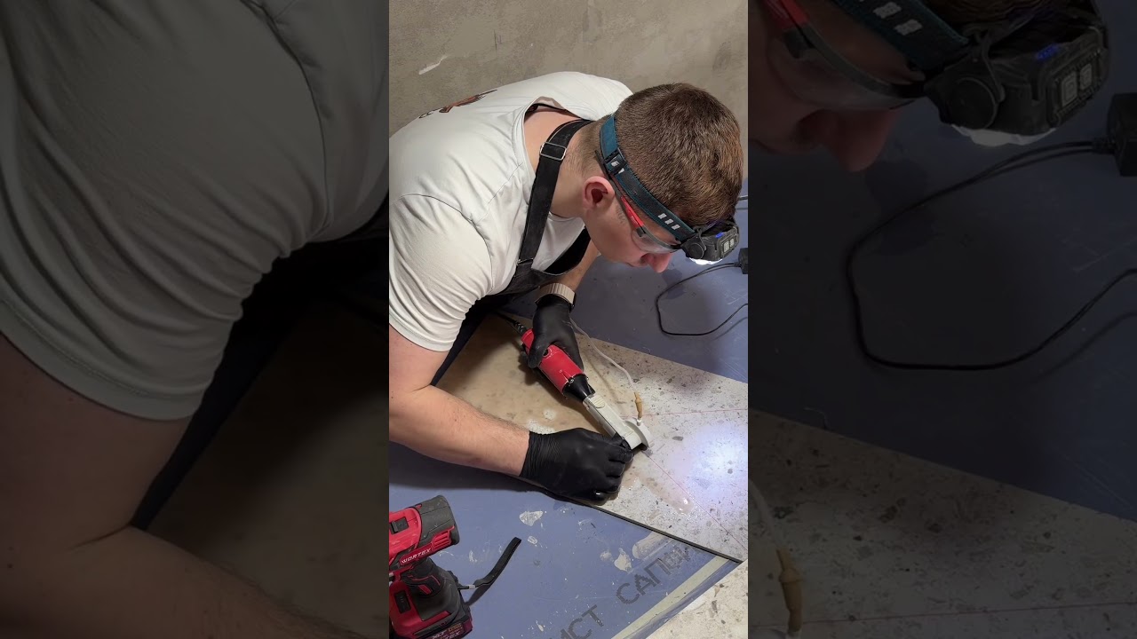 Раковина из керамогранита! Классно когда инструмен им аккумуляторный ! #diy  #ремонт #лайфхак