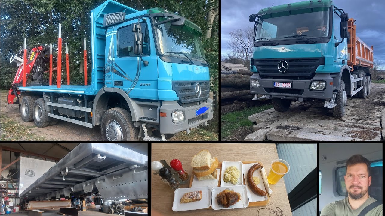 Billenős Mercedesből rönkszállító Merci...