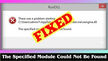 [SOLVED] The Specified Module Could Not Be Found Error