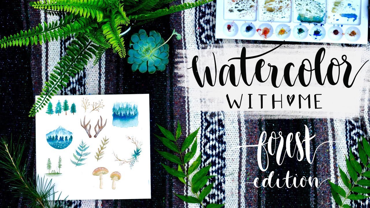 WATERCOLOR WITH ME 💕 Forest Theme