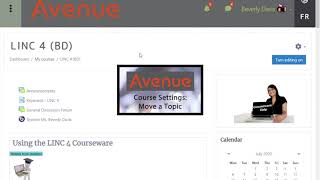 Course Settings: Move a Topic