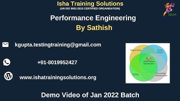 Performance Engineering Demo Video 25th Jan. Pls contact/whatsapp us on +91-8019952427 to enroll
