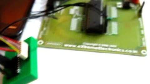 ATmega16 + ULN2003A + Small Geared Stepper Motor.