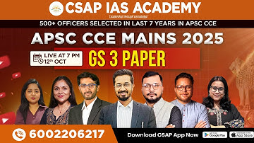 APSC CCE Mains 2024- GS 3 Paper Analysis  | CSAP IAS Academy | CSAP IAS Academy Live