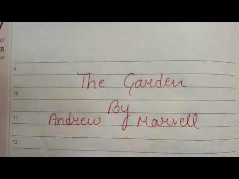 Hindi The Garden By Andrew Marvell Explain Fully Youtube