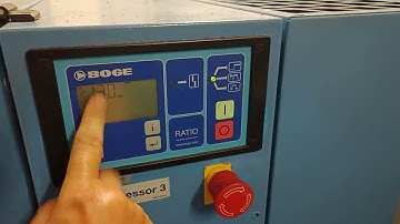 Boge Ratio reset service hours and adjust pressure settings.