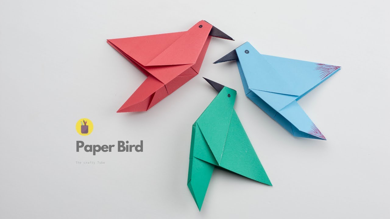 Simple origami for kids - how to make a paper bird - Kiddie Foodies