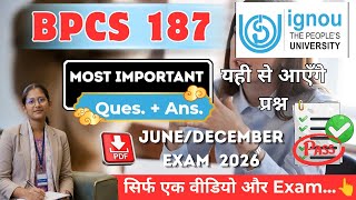 BPCS 187 | मानव संसाधनों का प्रबंधन | Bpcs 187 Most Important Question and Answer | By Khusbu Mam