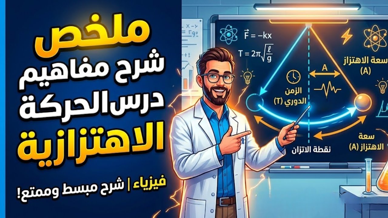 ملخص مفاهيم درس الحركة الاهتزازية - فيزياء - الصف الثاني الثانوي دفعة 2026