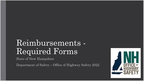 Required Reimbursement Forms