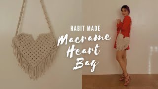 Macrame Heart Bag Charms with metal clutch