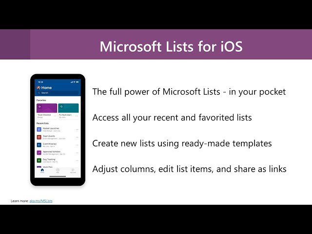 Microsoft Lists iOS (demo)