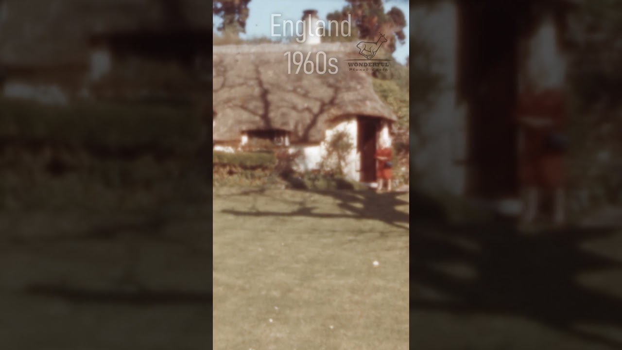 Thatch Roof Cottages in Selworthy, Somerset in the 1960s 