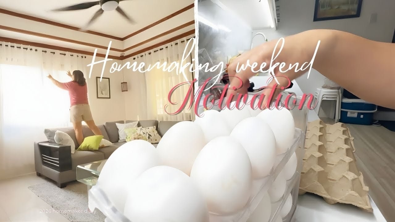 Cozy Homemaking weekend reset | new curtain refresh, cleaning, decorating #cleaningmotivation #sahm 
