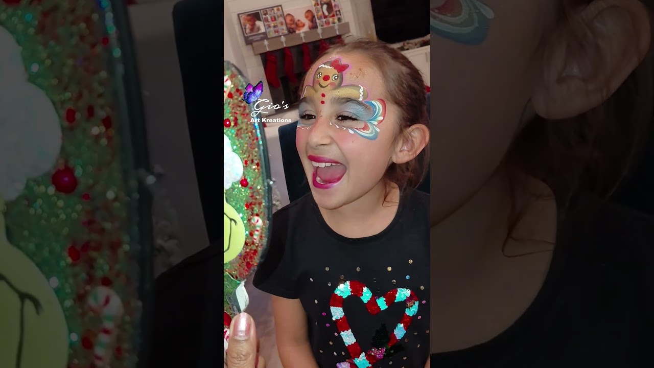 🎄 Gingerbread Face Paint! ❄✨For questions or booking message (936)232-0797 or giovaperu@hotmail.com