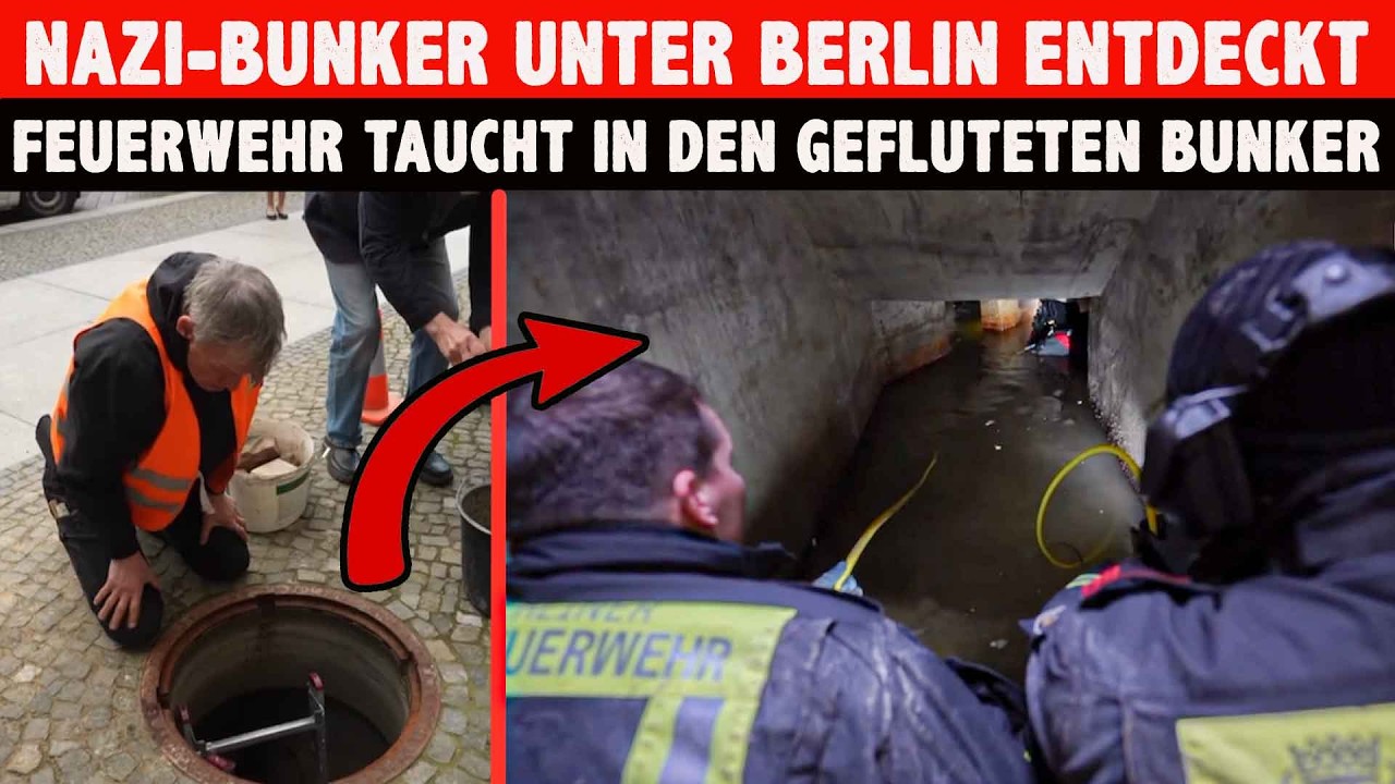 Nazi Bunker unter Berlin entdeckt Feuerwehr taucht in den gefluteten Bunker und erkundet das Bauwerk