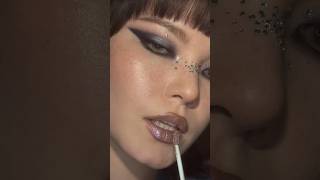 Rhinestone Makeup ✨#makeuptutorial #makeupartist #makeuptransformation #smokeyeye #lipgloss #메이크업
