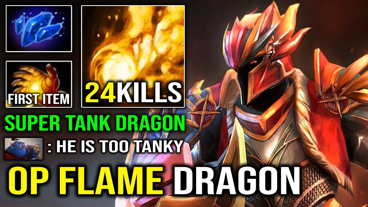 EPIC 1st Item Midas Solo Mid Dragon Knight OP Fireball Flame DPS Super Tank Carry EZ GG Dota 2