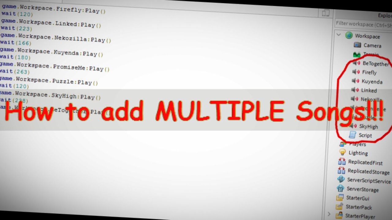 Read Desc How To Add Multiple Songs To Your Roblox Game Roblox Studio Tutorial Old Video Youtube - how to add different music to your roblox game