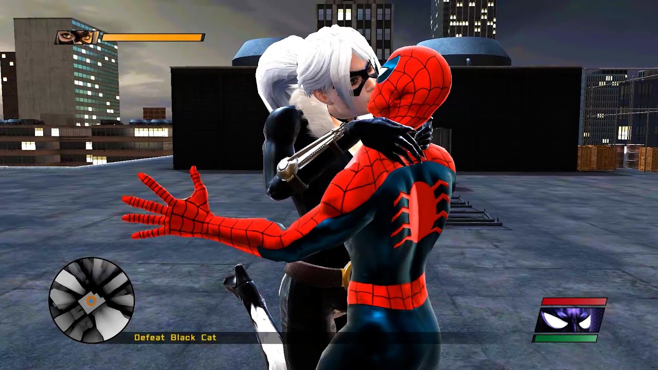 Black Cat Taunts Spider-Man (Comic Accurate Red Suit Mod) | Spider-Man Web Of Shadows