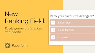 How to Create a Ranking Question with Paperform