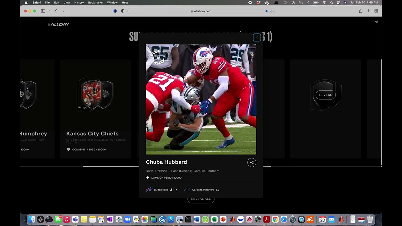 SERIES 1 NFL ALL DAY NFT (LEGENDARY?)