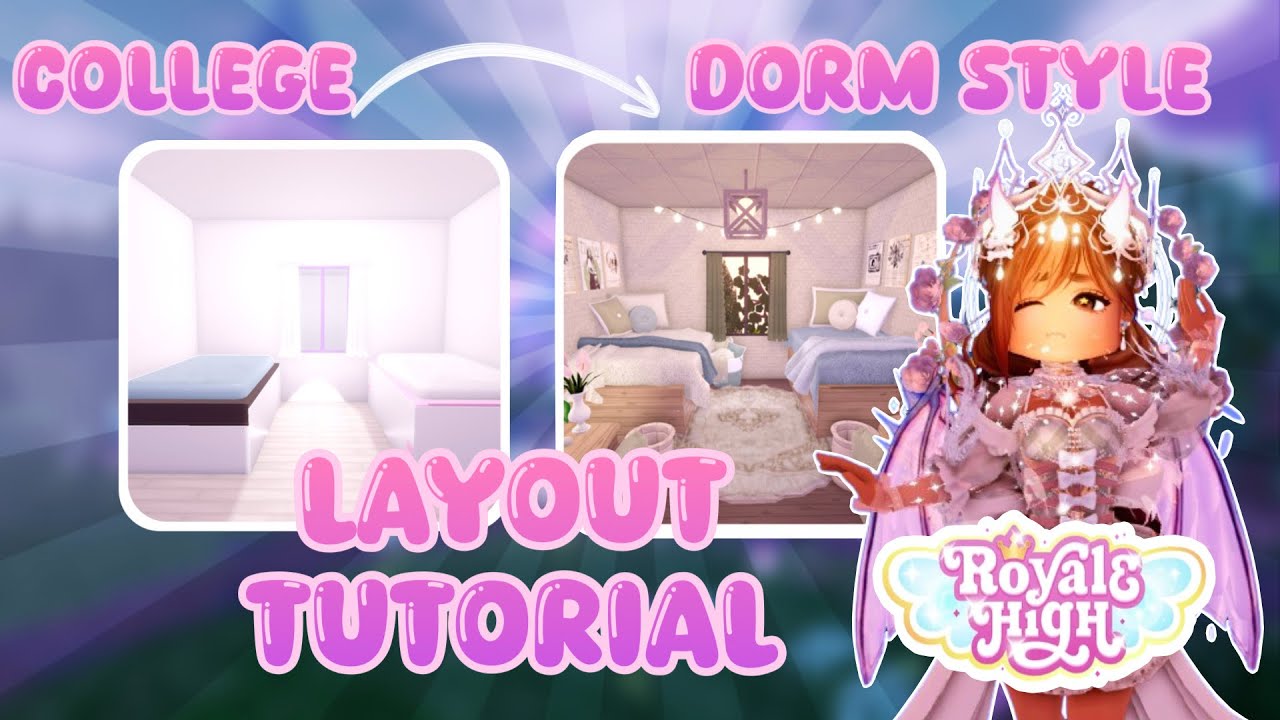 Simple College dorm layout tutorial! Royale high - YouTube