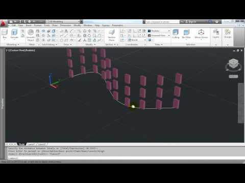 Creating a 3D Path Array_ تعليم الأتوكاد 2012