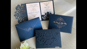 THIỆP CƯỚI MÀU XANH DQ2226, THIỆP CƯỚI SANG TRỌNG, THIỆP CƯỚI CAO CẤP, THIỆP CƯỚI SALA