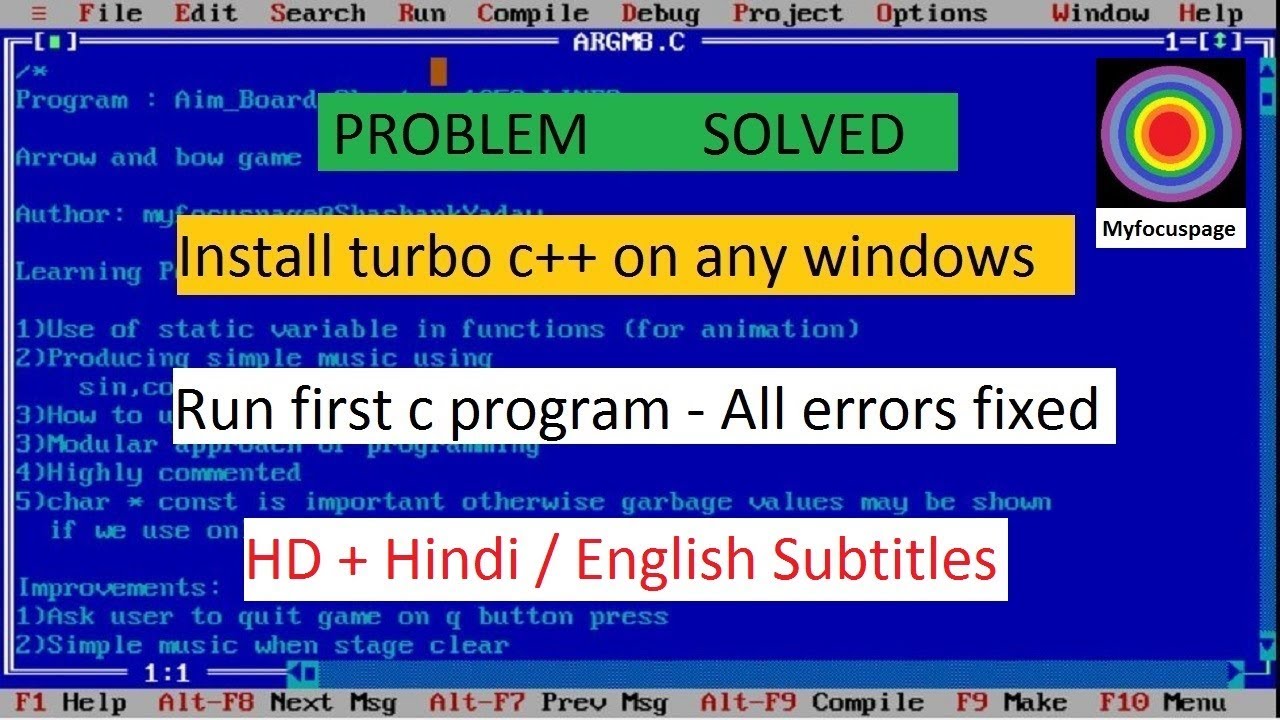 how to install turbo c++ in any windows 100% working | myfocuspage ...