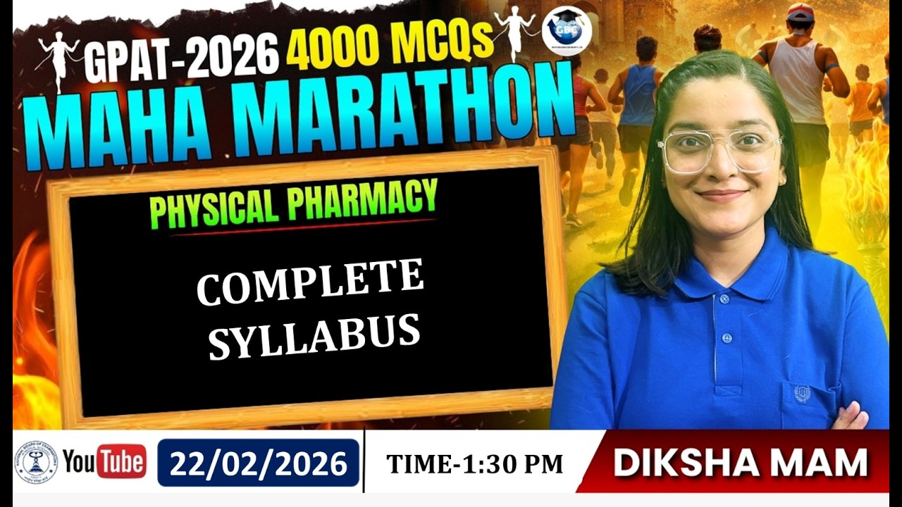 GPAT-2026 | 4000 MCQs MAHA MARATHON | CLASS-58 | | Physical Pharmacy: Complete Syllabus