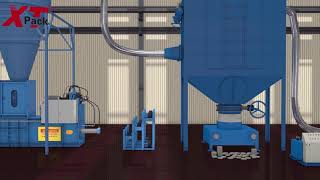 Full process of full automatic baler with vacuum system in Corrugated factory