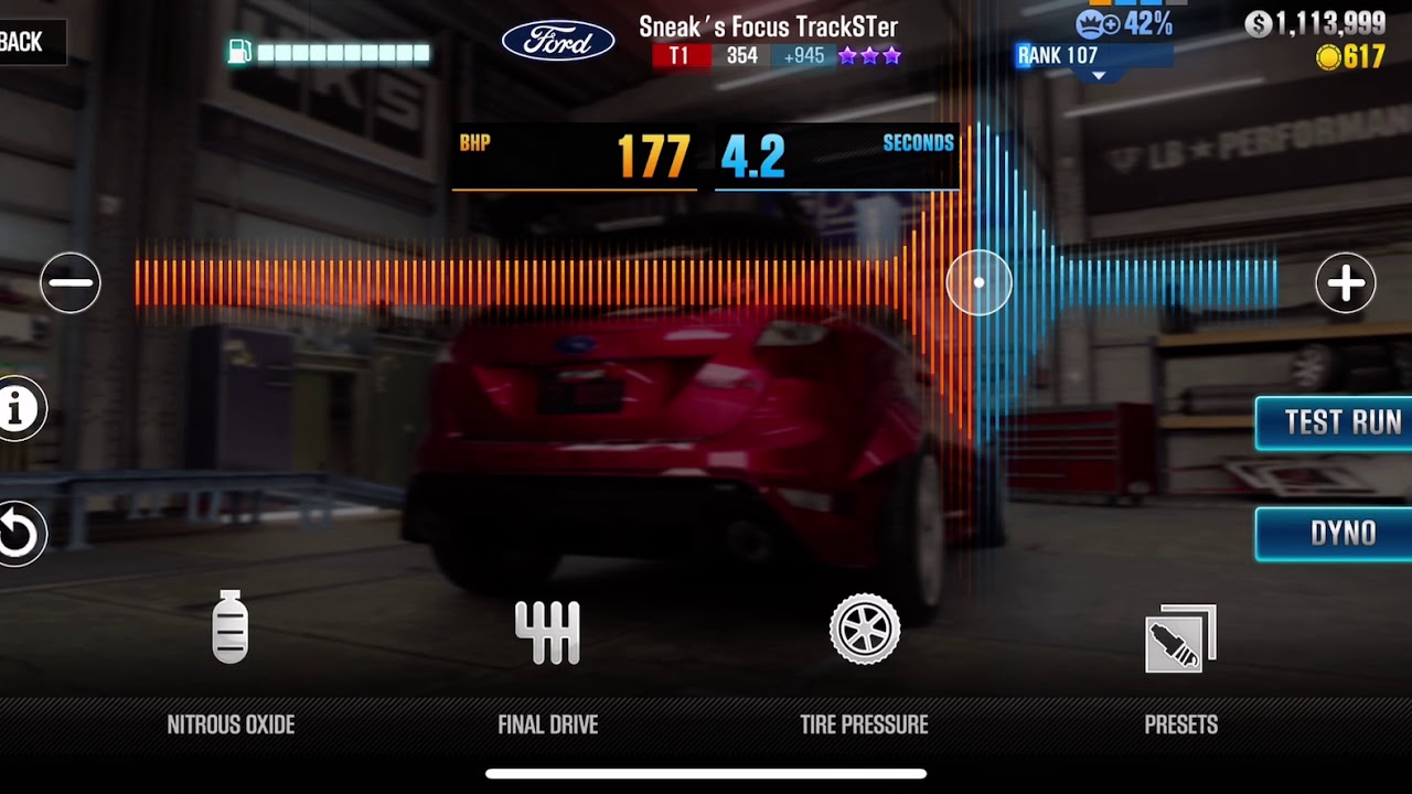 CSR2 T1 Sneak’s Ford Focus trackster 1/4 mile tune Maxed