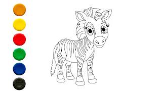 Kids Color Book | Zebra  Coloring Fun 🎨 | #colourbook #kidscoloring #kidsvideo