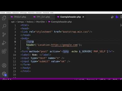 PHP Video 26: header function / Redirecting between pages