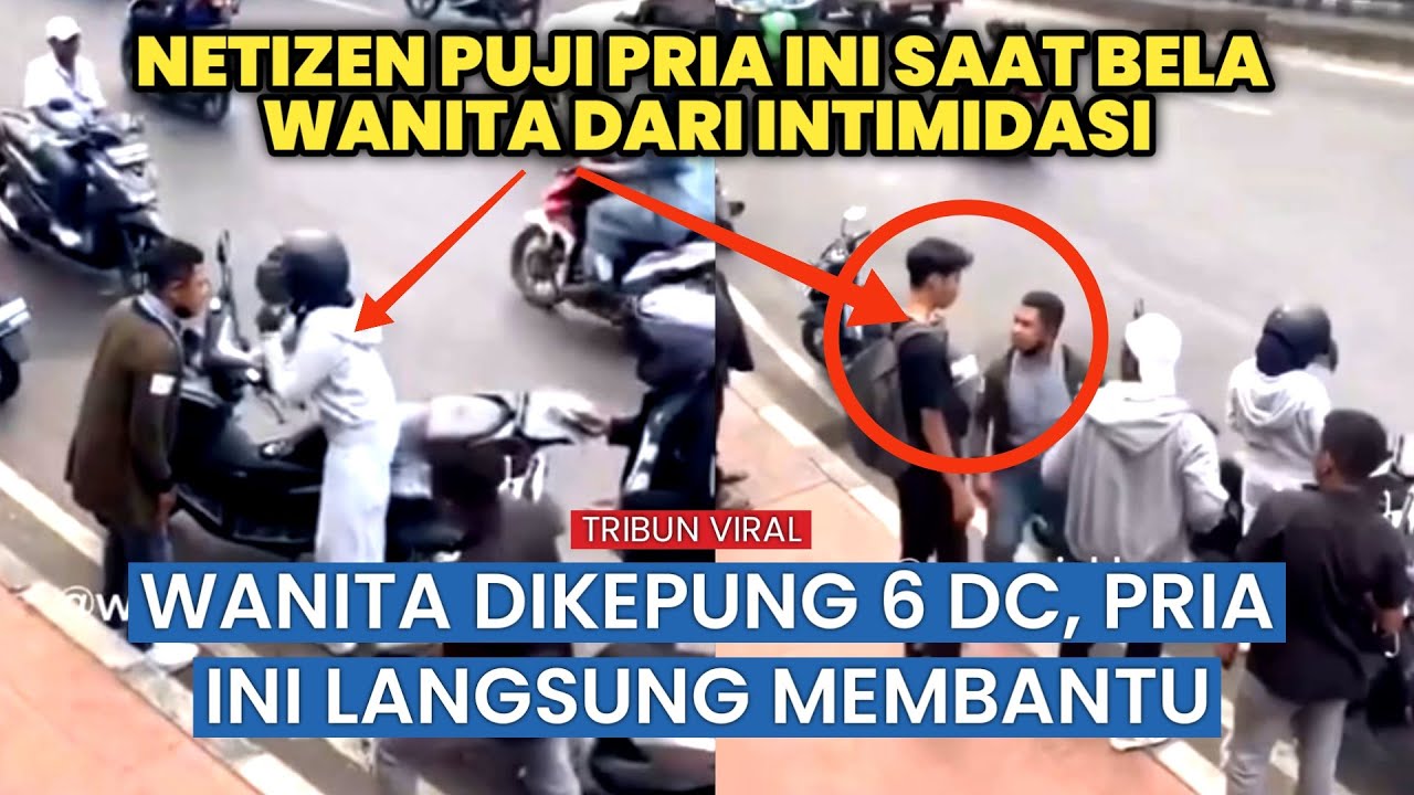 “Aksi Heroik! Pria Langsung Bela Wanita yang Dikerubungi Enam Debt Collector di Tengah Jalan!