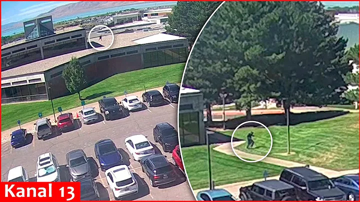 Newly released CCTV footage shows suspect climbing down off roof after Charlie Kirk shooting